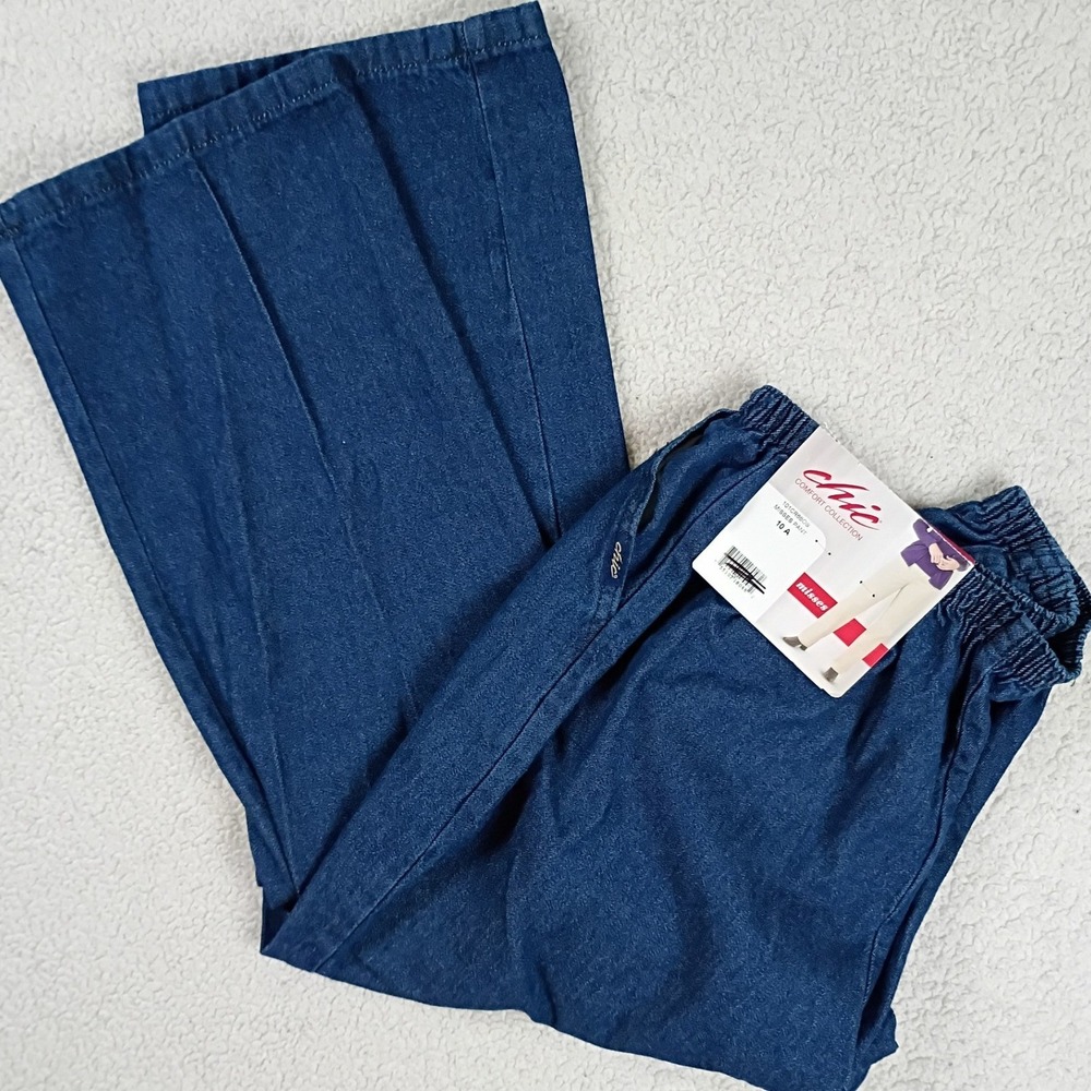 Chic Comfort Collection Pull On Womens 10 26X32 Blue Denim High Rise Deadstock